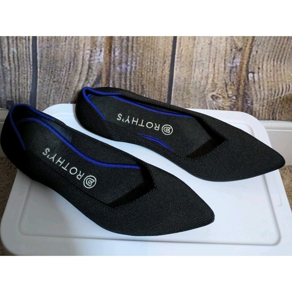 Rothy's The Point II Knitted Ballet Flat Shoes In Black Women's 10 W10 Washable